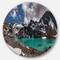 Designart - Distant Mountains and Mountain Lake' Landscape Metal Circle Wall Art